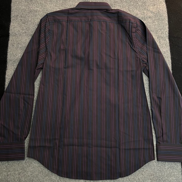 EXPRESS Modern Fit Black Vertical Stripes Stretch L/S Button-Up Shirt SMALL NWT - Picture 10 of 14